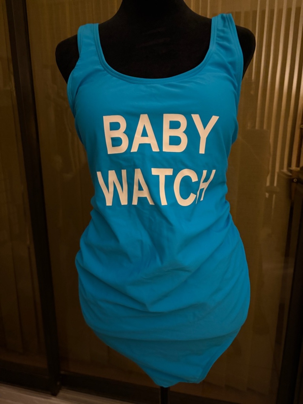 Turquoise 'BABY WATCH' One-Piece Swim Suit